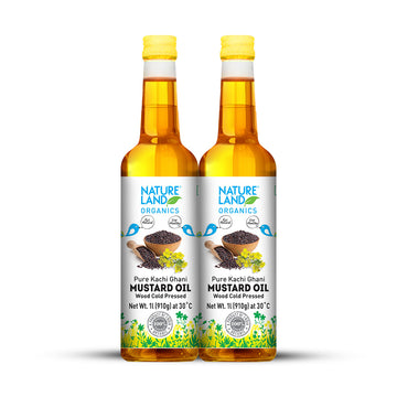 Natureland Organic Mustard Oil, Cold Pressed - Pack of 2