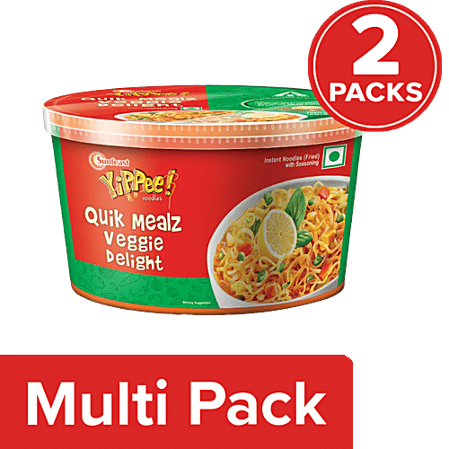 Sunfeast Yippee Quik Mealz Veggie Delight Cup Noodles - Pack of 2