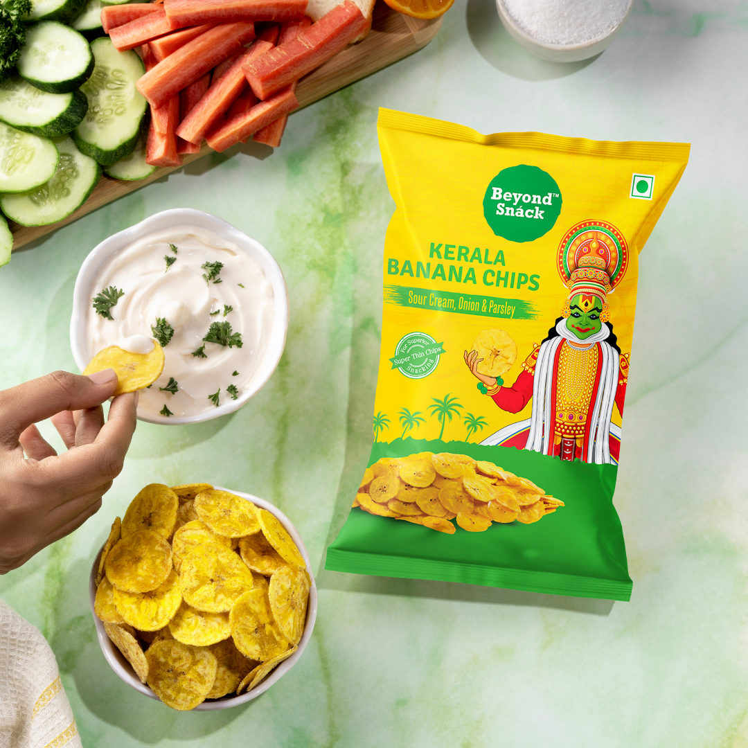 Beyond Snack Sour Cream, Onion & Parsley Kerala Banana Chips - Pack of 2