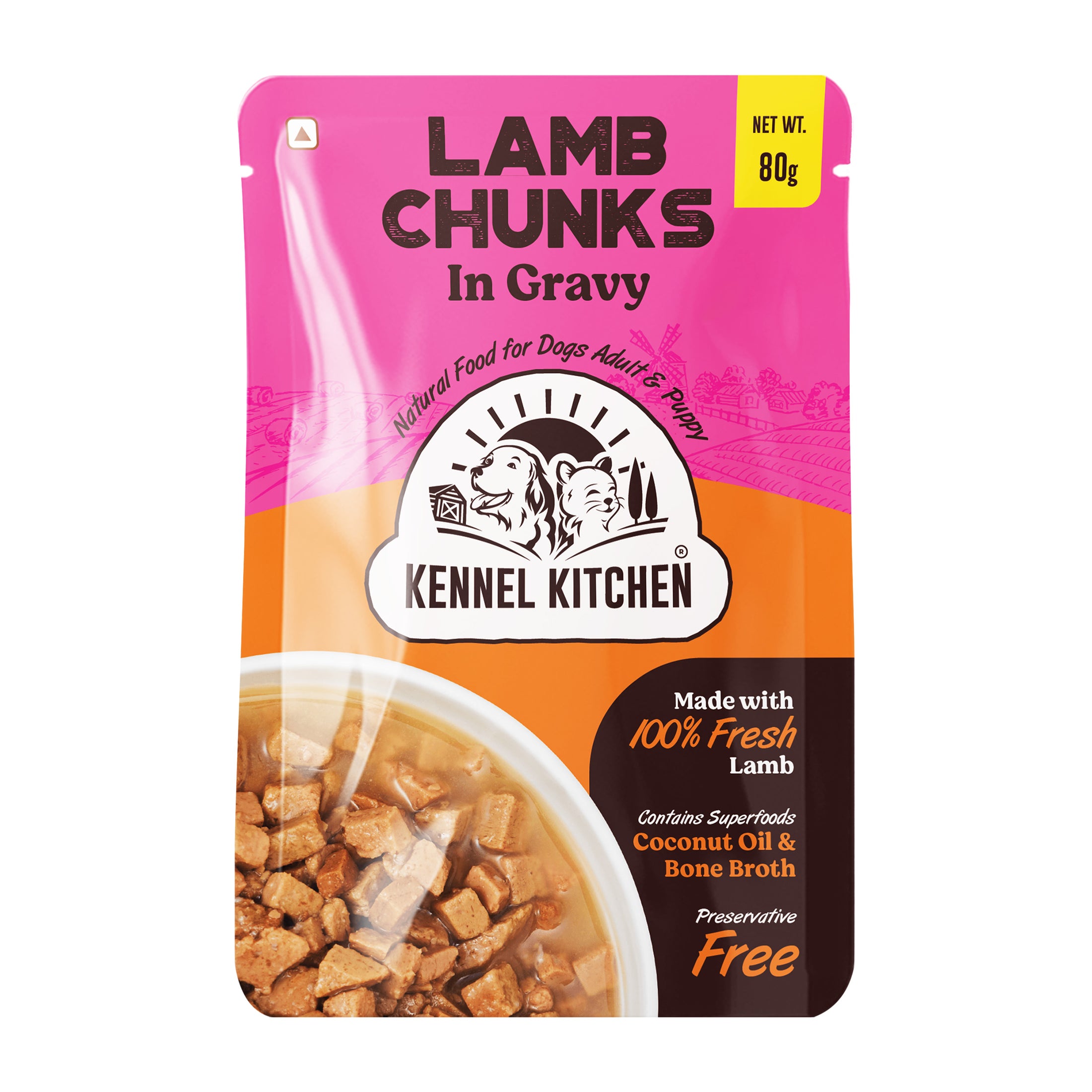 Kennel Kitchen Lamb Chunks in Gravy Dog Food (Adult & Puppy)
