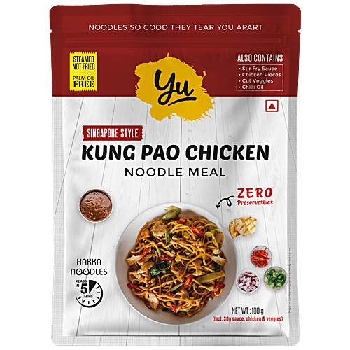 Yu Chilli Chicken Instant Cup Noodles + Yu Instant Kung Pao Chicken Hakka Noodles (Steamed Hakka + Sauce + Chicken) Combo