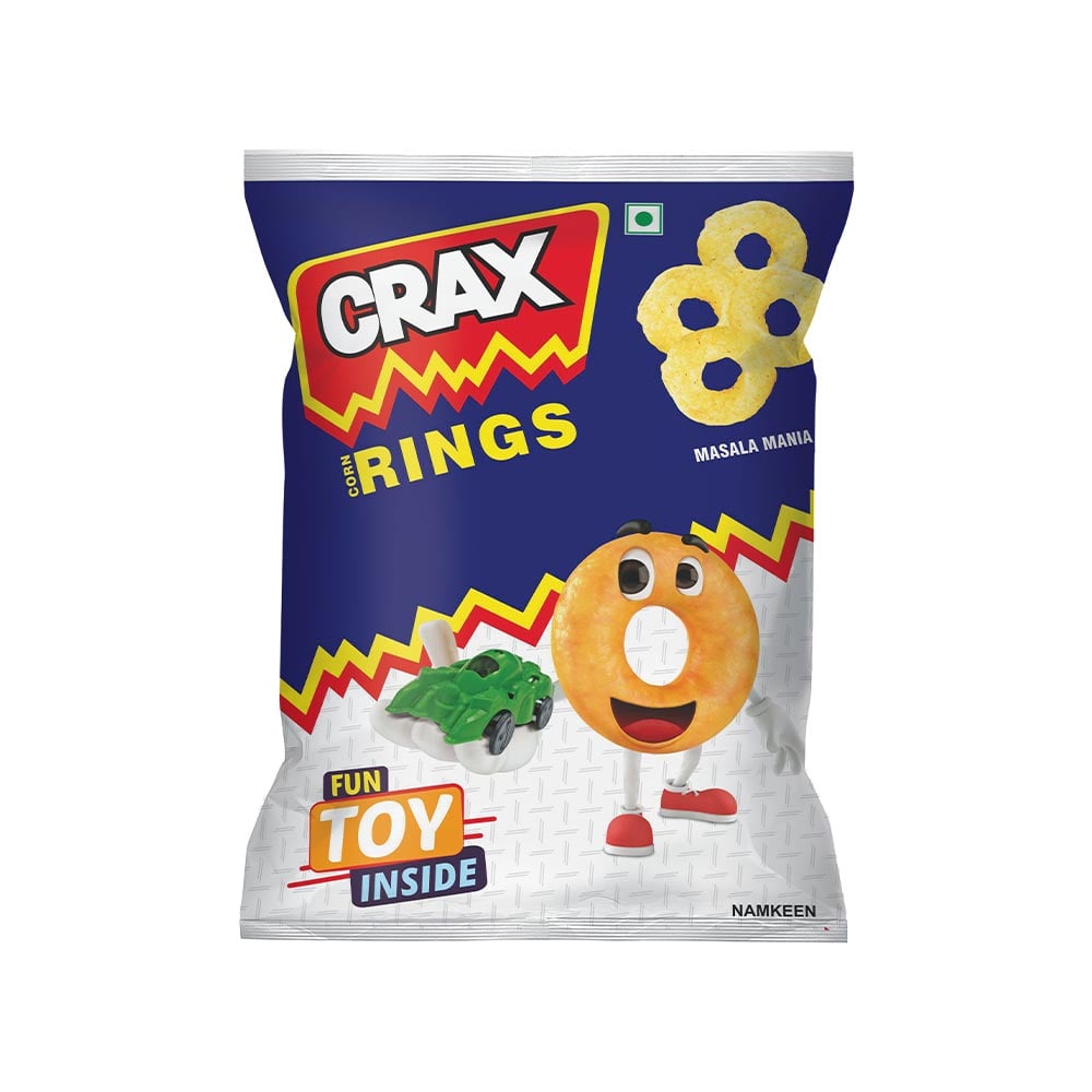Crax Corn Rings Masala Mania Crisps - Pack of 3
