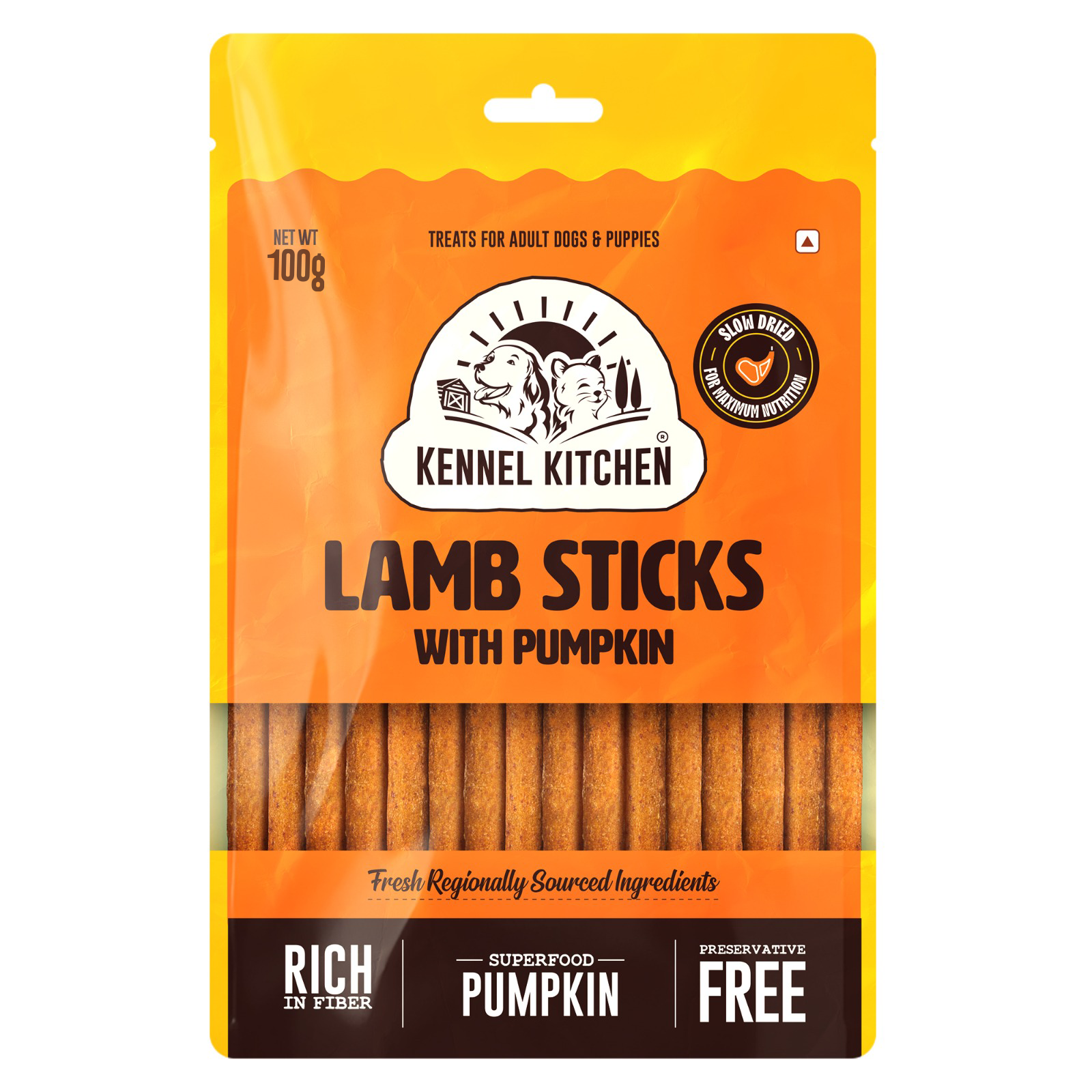 Kennel Kitchen Soft Baked Lamb With Pumpkin Sticks Dog Treat
