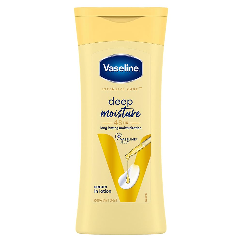 Vaseline Intensive Care Deep Moisture Body Lotion (Long Lasting Moisturization For Healthy, Glowing Skin)