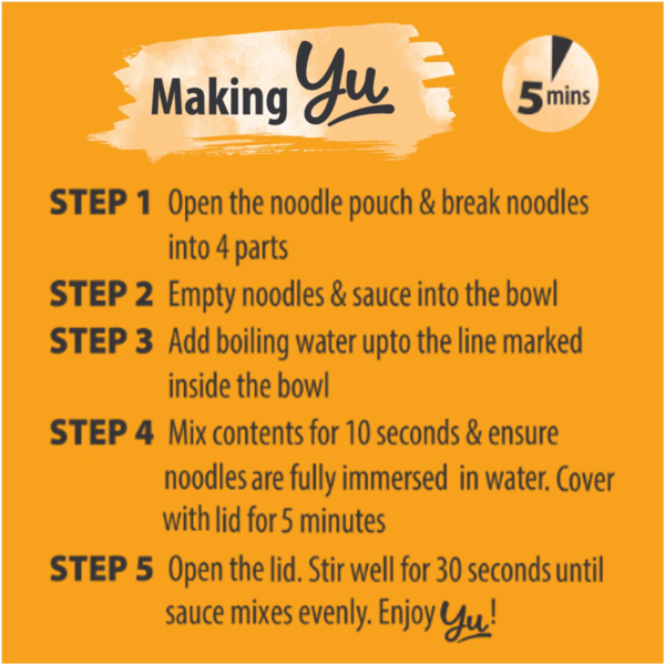 Yu Zingy Cheese Instant Cup Noodles - Pack of 2
