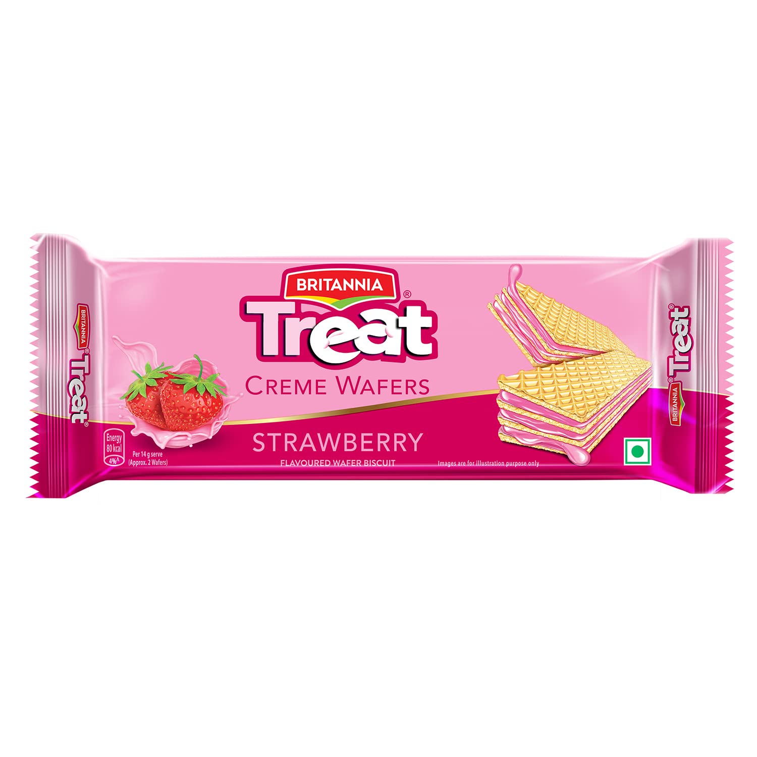BRITANNIA TREAT CREME WAFERS STRAWBERRY 55G