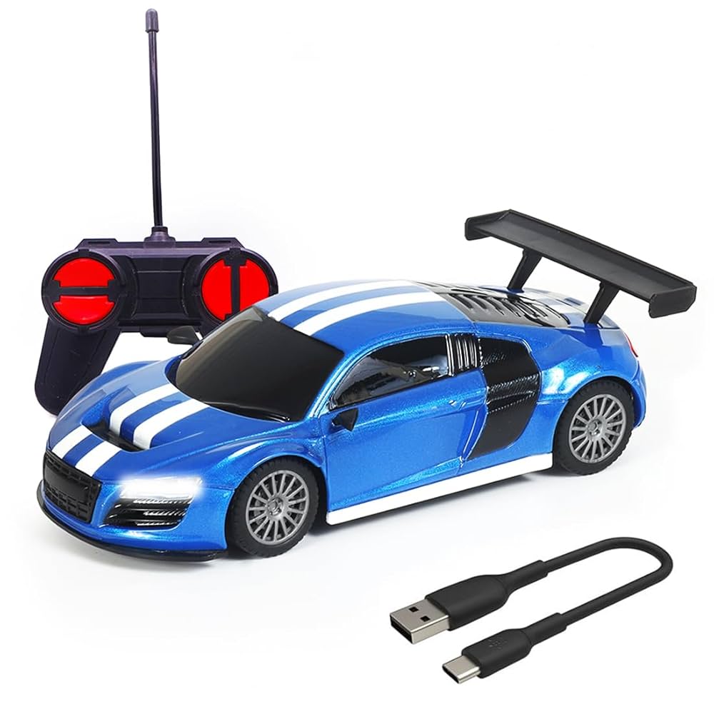 Wembley High Speed Mini 1:24 Scale Rechargeable Remote Control Car (Black & Red, 3 - 4 years)