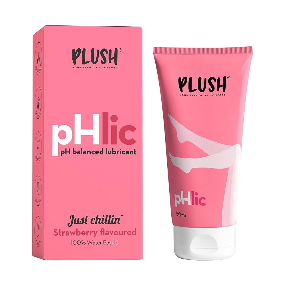 Plush Intimate Wipes for Women + Plush Strawberry Flavoured Lubricant (for Men & Women) Combo
