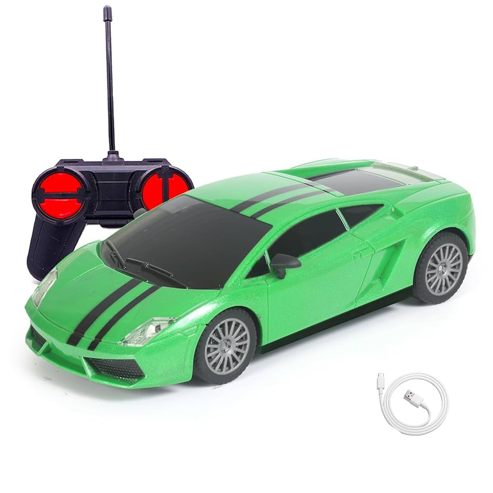 Wembley High Speed Mini 1:24 Scale Rechargeable Remote Control Stunt Car (Green, 3 - 4 years)