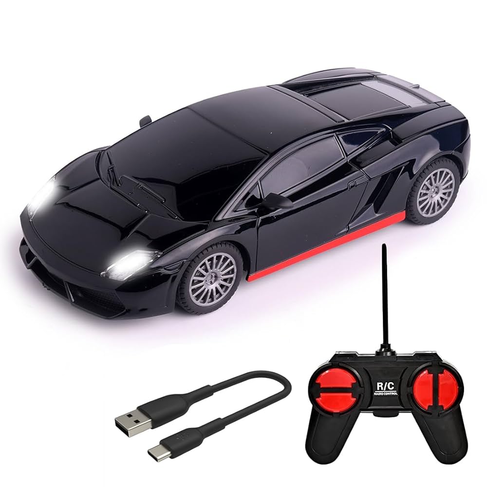 Wembley High Speed Mini 1:24 Scale Rechargeable Remote Control Car (Red, 3 - 4 years)