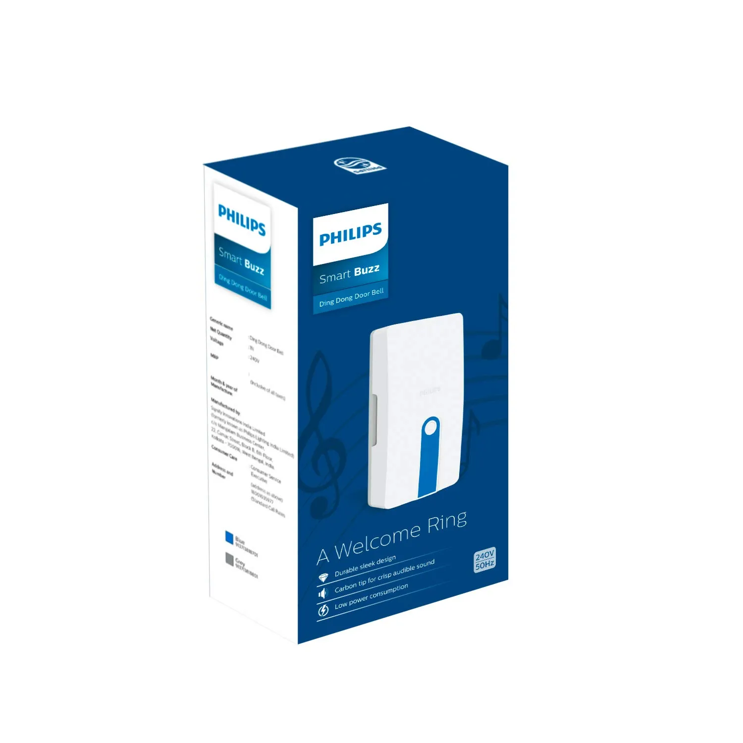 Philips Smart Buzz Ding Dong Door Bell (Blue)