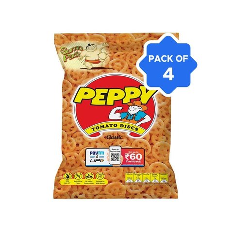Peppy Tomato Discs Crisps - Pack of 4