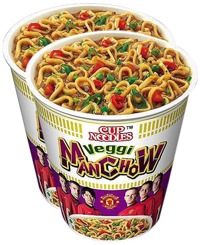 Nissin Veggi Manchow Cup Noodles - Pack of 2