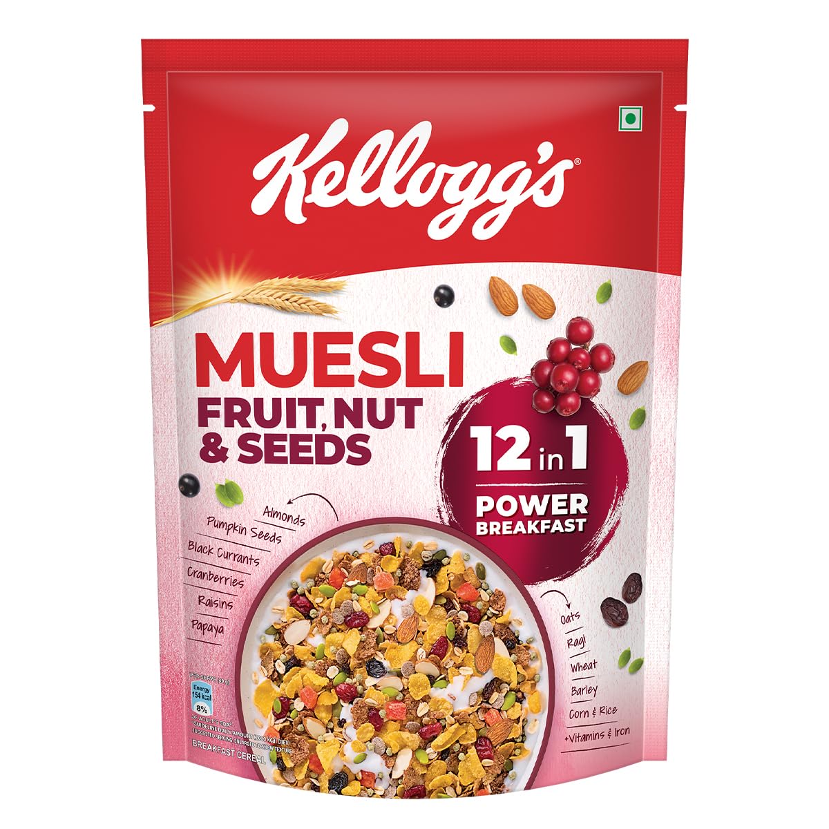 KELLOGG'S MUESLI FRUIT AND NUT 500GM