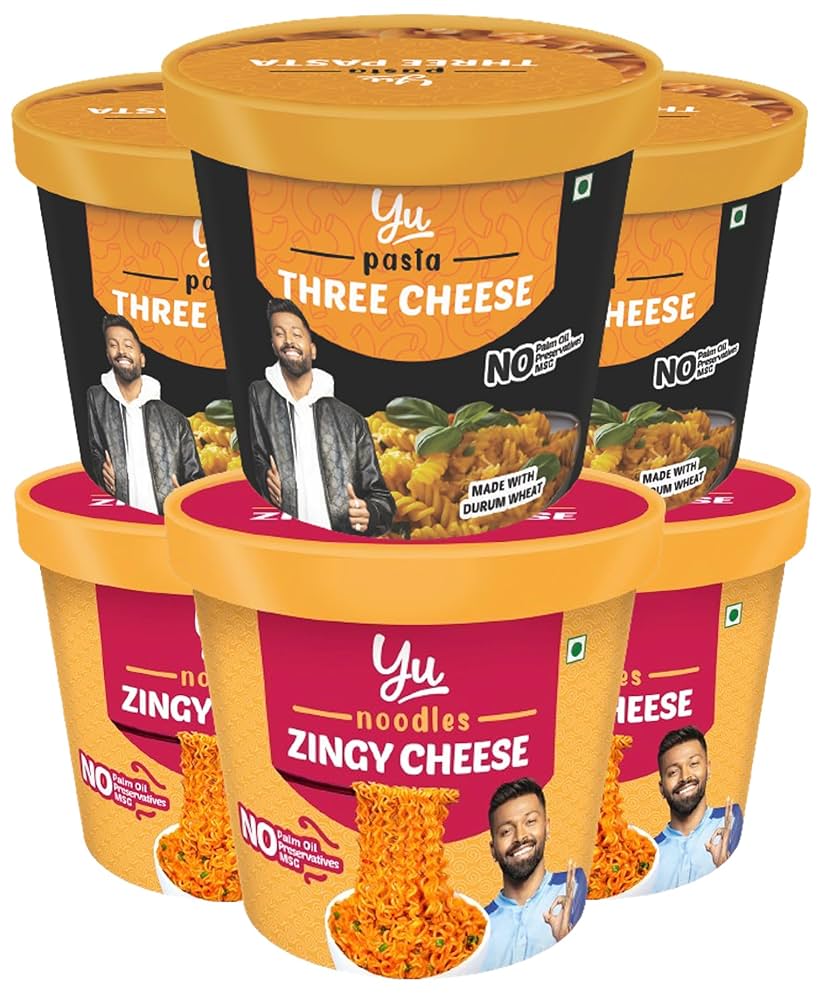 Yu Zingy Cheese Instant Cup Noodles + Yu Three Cheese Instant Pasta Cup Combo
