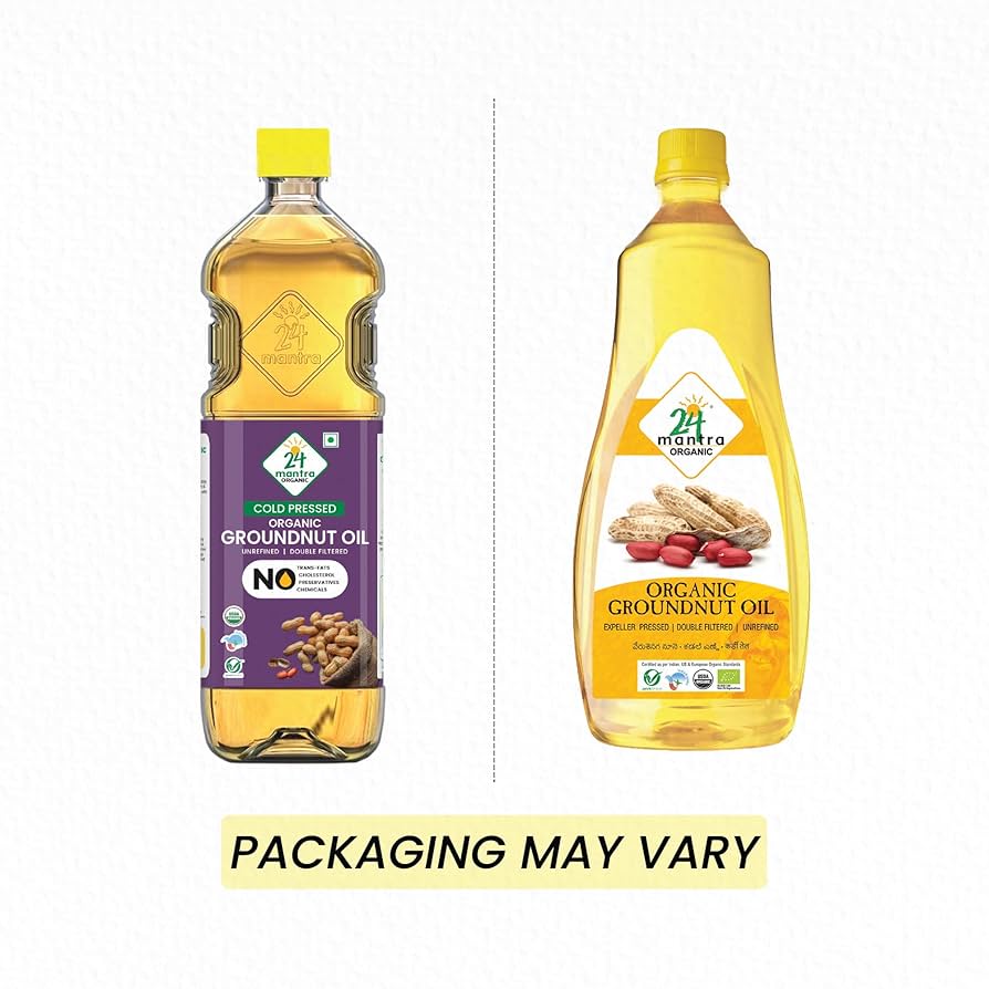 24 Mantra Organic Groundnut Oil, Cold Pressed - Pack of 2