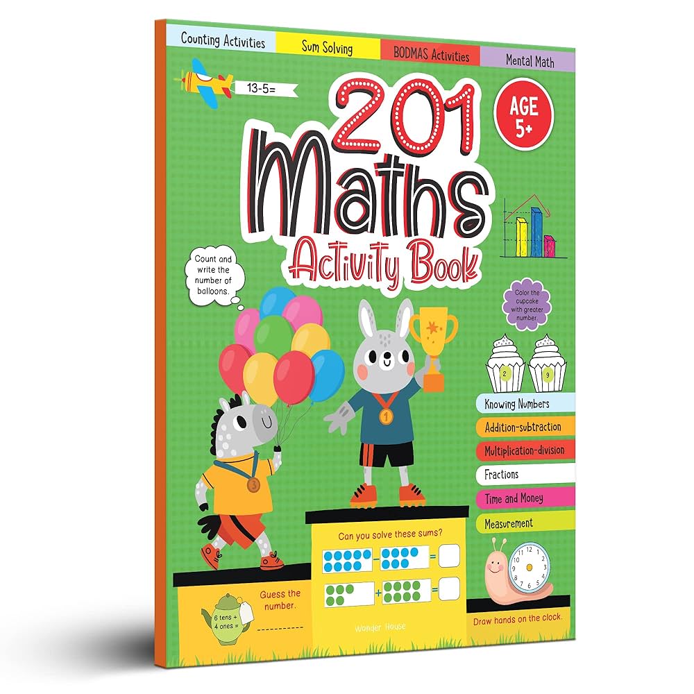 201 Maths Activity Book - Fun Activities And Math Exercises For Children