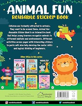 Animal Fun Reusable Sticker Book For Children