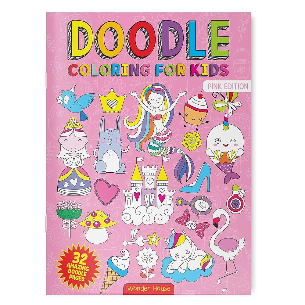 Doodle Coloring For Kids - Pink Edition