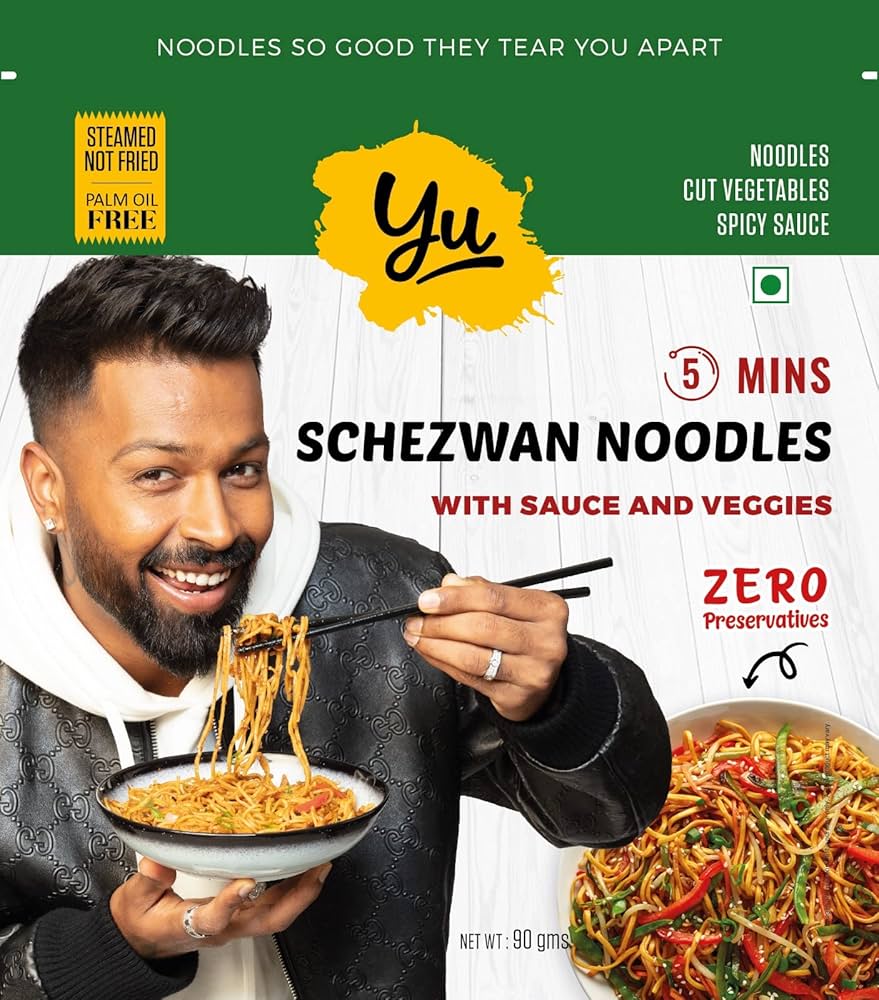 Yu Chilli Manchurian Instant Cup Noodles + Yu Instant Schezwan Hakka Noodles (Steamed Hakka + Sauce + Veggies) Combo