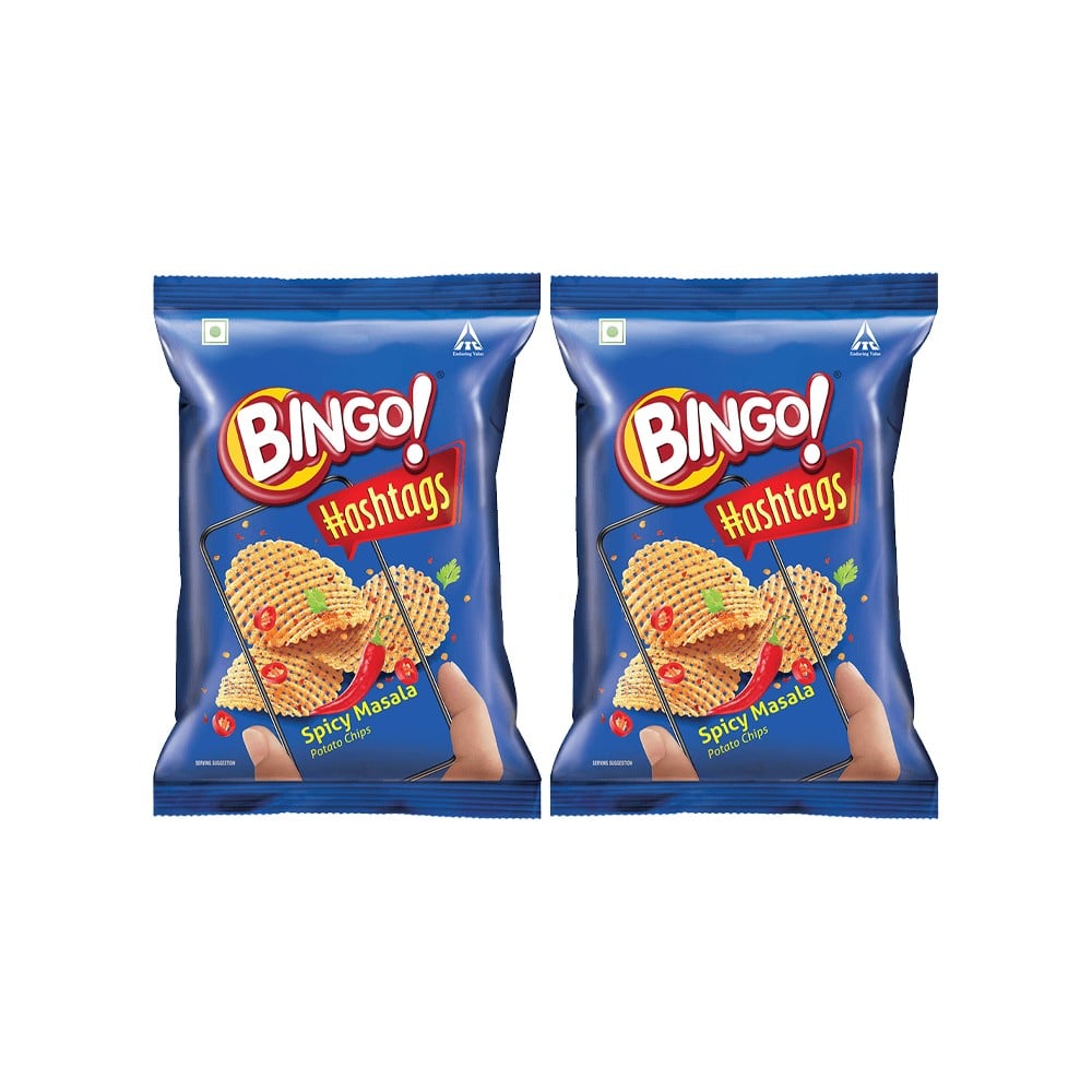 Bingo Hashtags Spicy Masala Potato Chips - Pack of 2