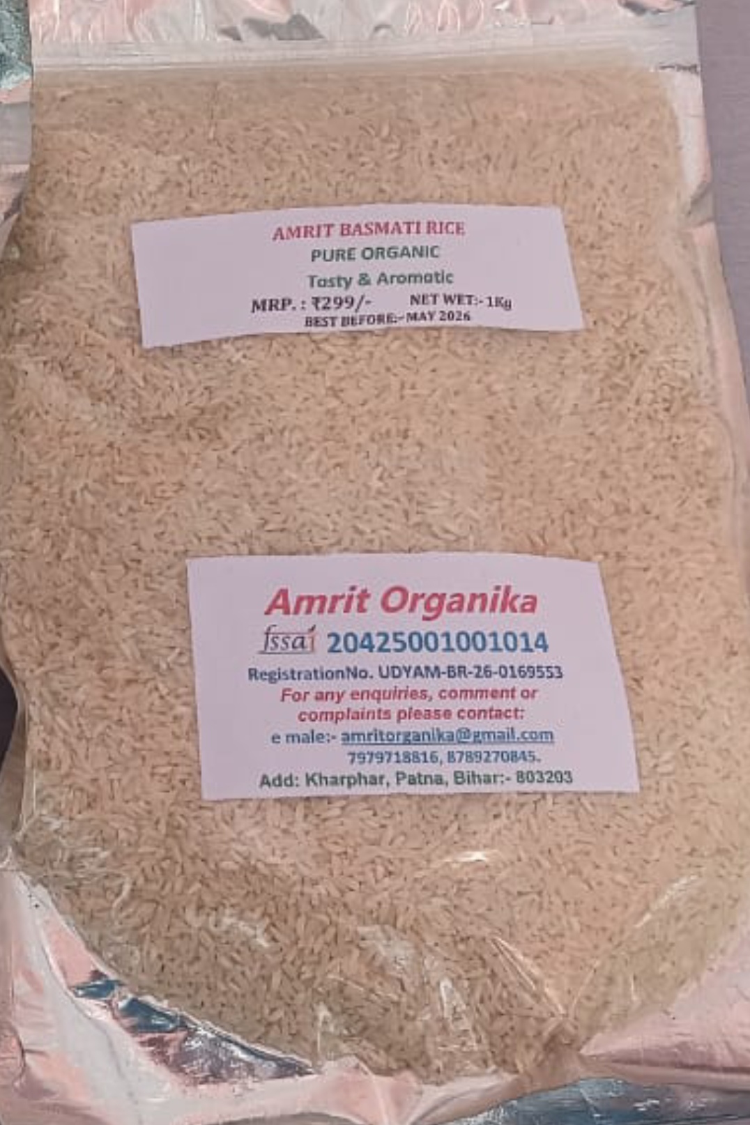 AMRIT BASMATI RICE (PURE ORGANIC)