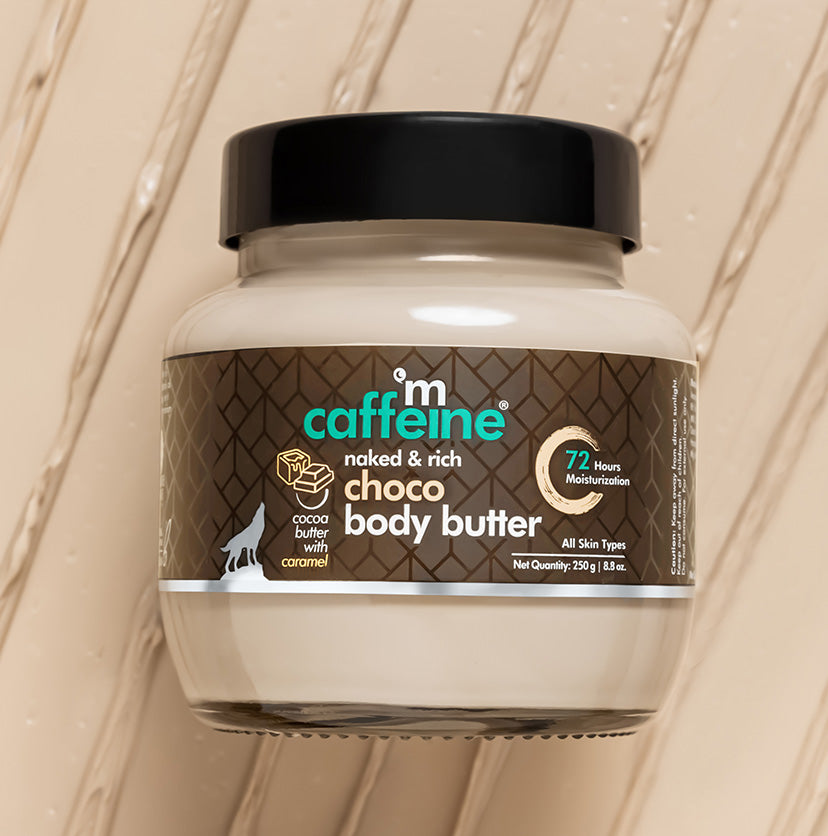 MCaffeine Deep Moisturizing Choco Body Butter (250 g) + MCaffeine Naked & Raw Coffee Body Scrub Combo