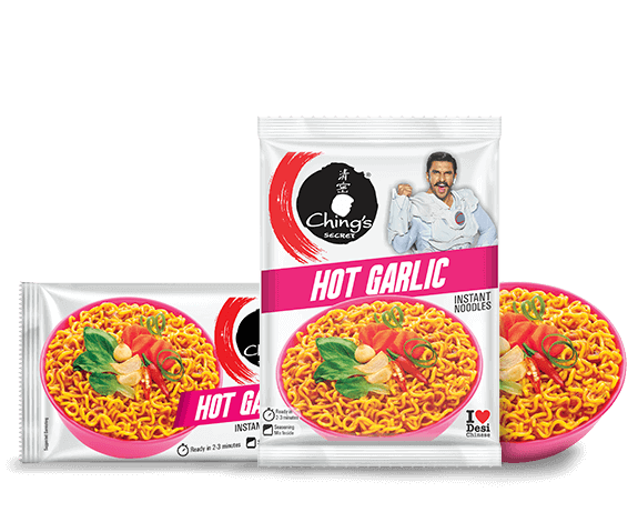Ching's Secret Hot Garlic Flavoured Instant Noodles - Pack of 2