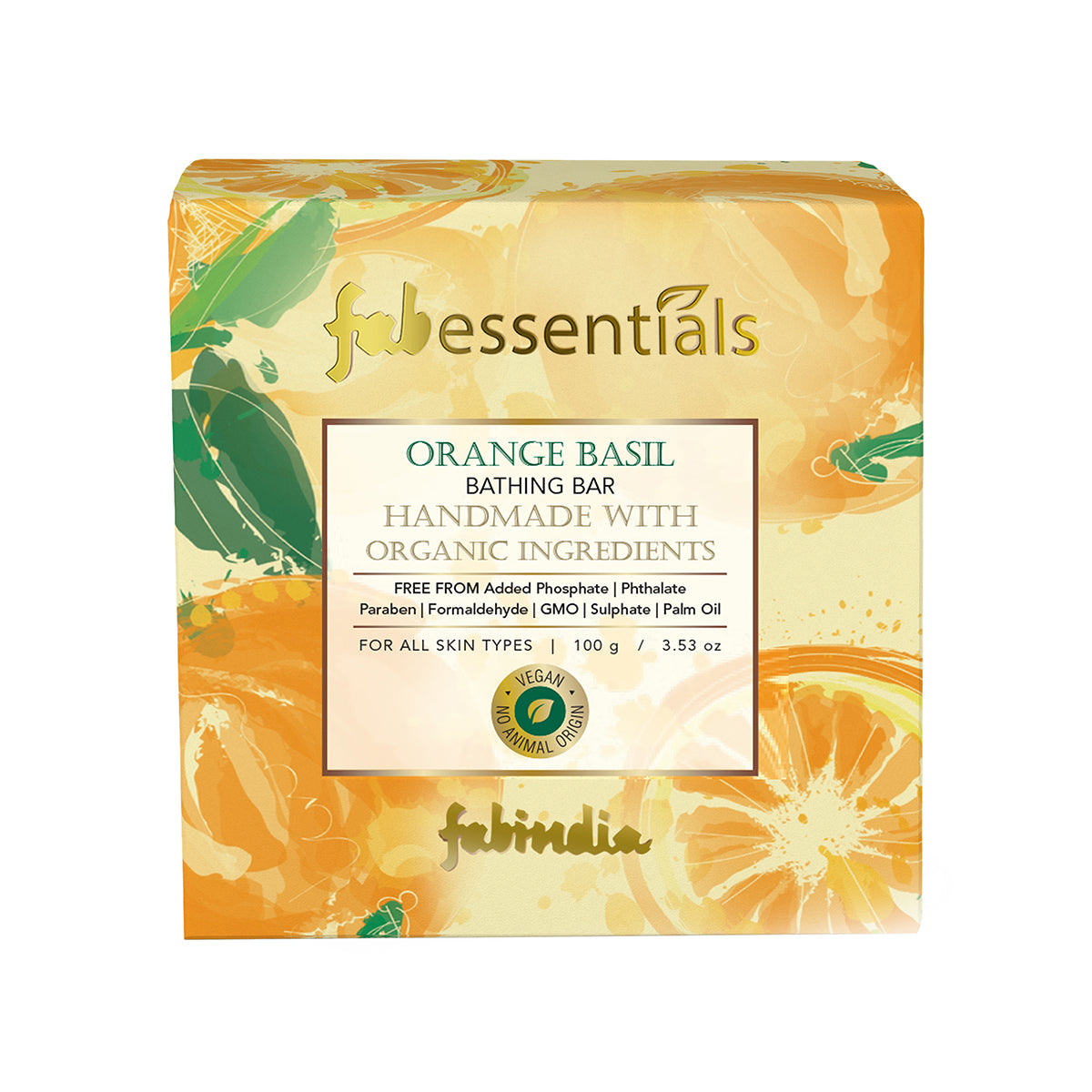 Fabessentials Orange Basil Organic Handmade Bathing Bar