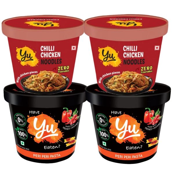 Yu Peri Peri Instant Pasta Cup + Yu Chilli Chicken Instant Cup Noodles Combo