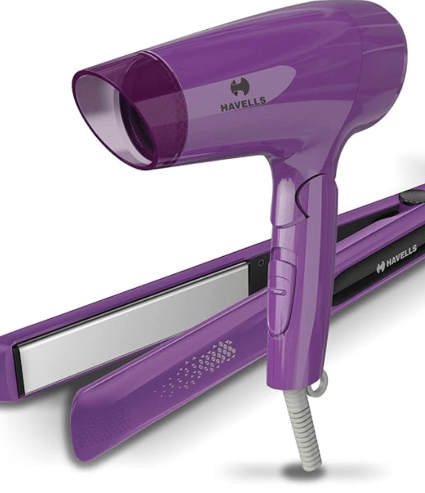 Havells HC4025 Hair Dryer and Hair Straightener Combo (Purple, 1200 W)