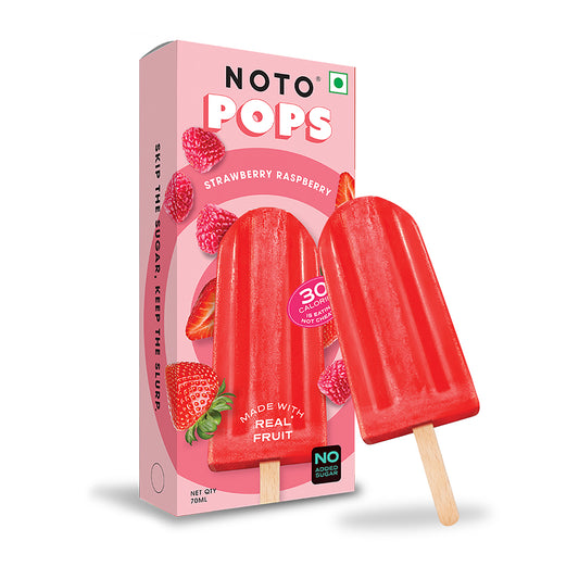 Noto Strawberry Raspberry Ice Cream Stick Pops (Zero Added Sugar, Low Calorie)