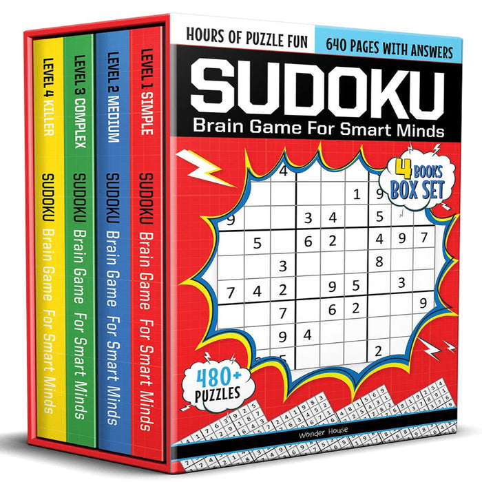 Sudoku - Brain Games For Smart Minds Box Set Of 4 Books