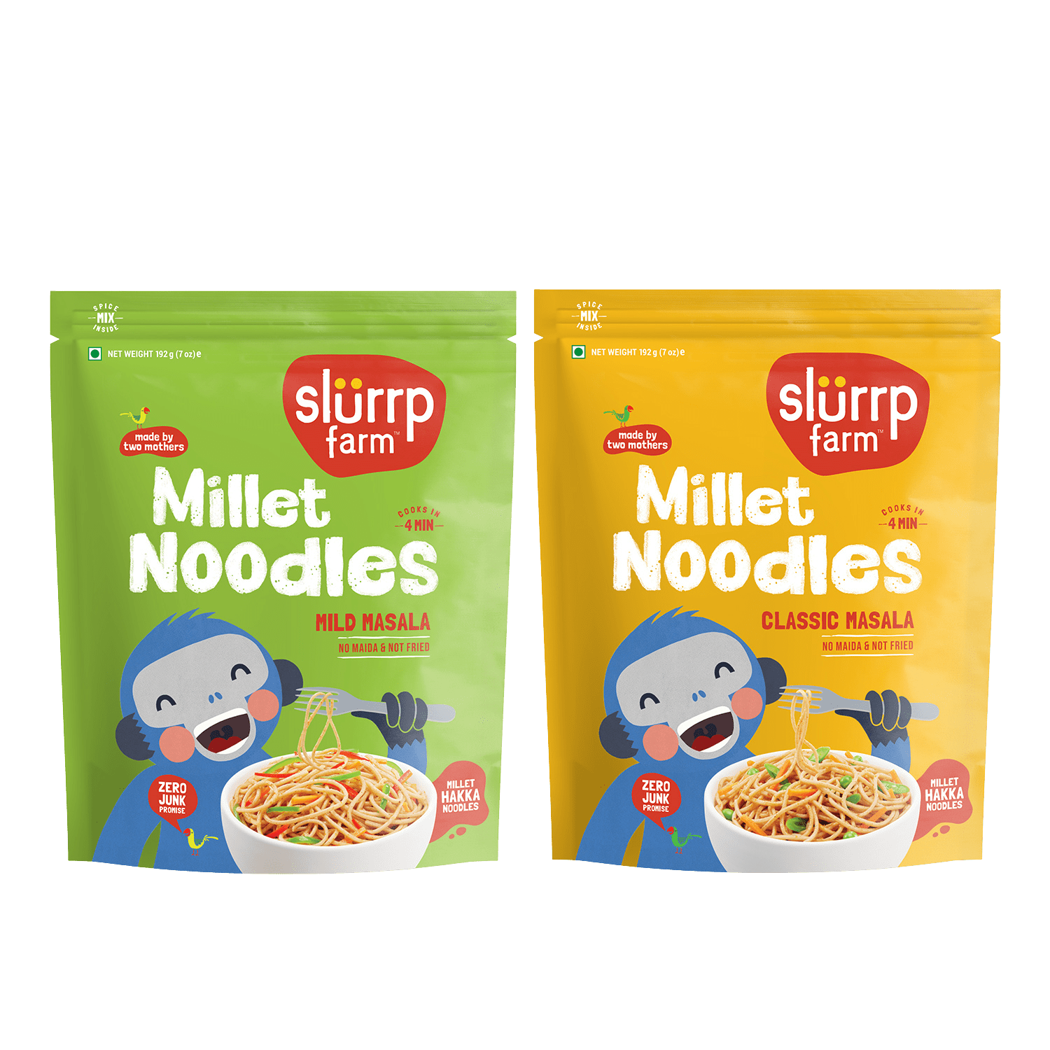 Slurrp Farm Foxtail Millet Noodles + Slurrp Farm Little Millet Noodles Combo