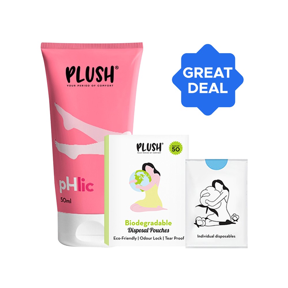 Plush Biodegradable Disposal Bag + Plush Natural Flavoured Lubricant (for Men & Women) Combo