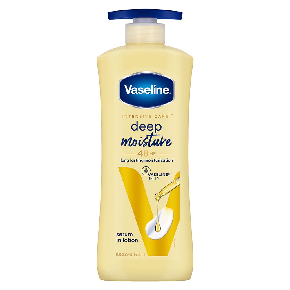 Vaseline Intensive Care Deep Moisture Body Lotion (Long Lasting Moisturization For Healthy, Glowing Skin - 600 ml)