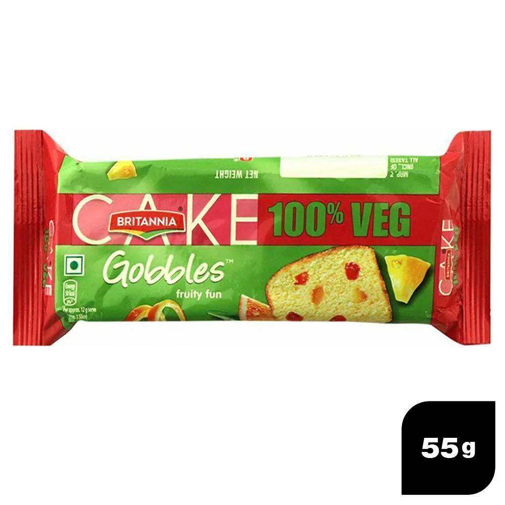 BRITANNIA CAKE GOBBLES FRUITY FUN 55G
