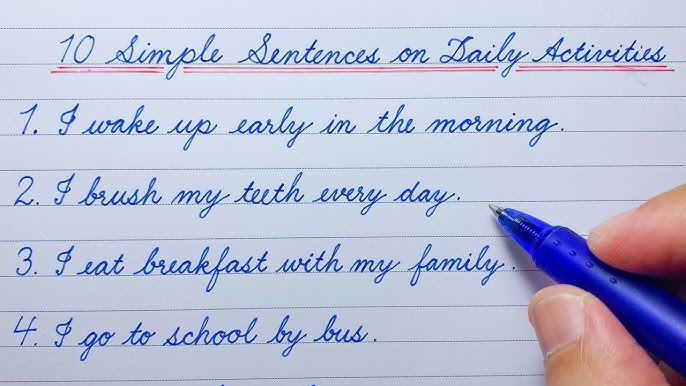 Cursive Handwriting - Everyday Letters And Sentences