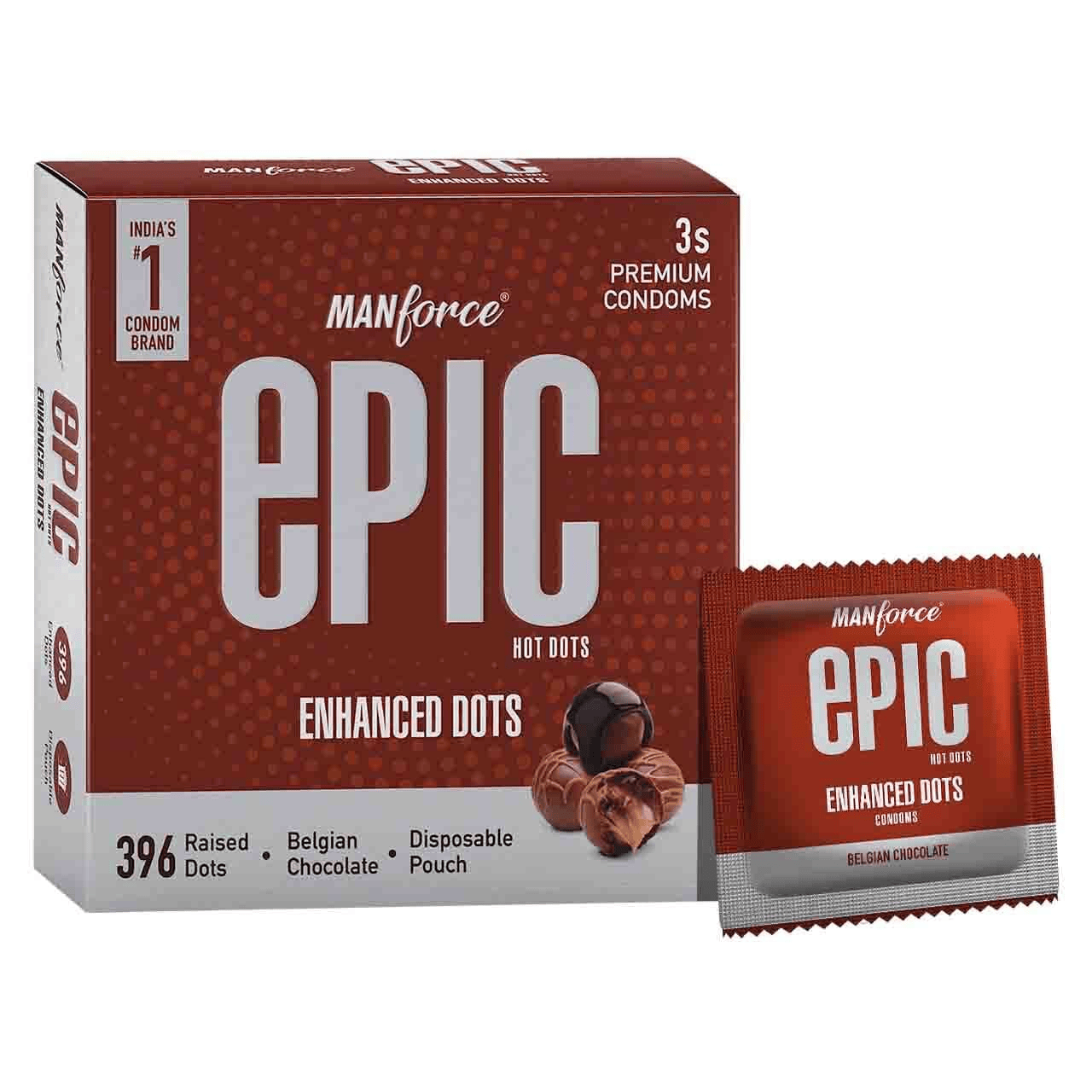Manforce Epic Condom (Belgian Chocolate Flavour)