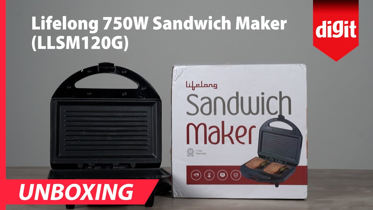 Lifelong Non Stick Sandwich Maker (750 W, Black)