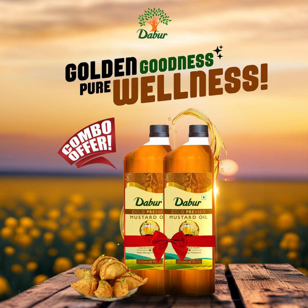 Dabur Cold Pressed Mustard Oil - Pack of 2