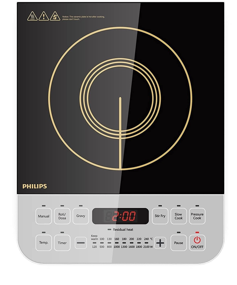 Philips Viva Collection Induction Cooktop (2100 W, Black) (Black)