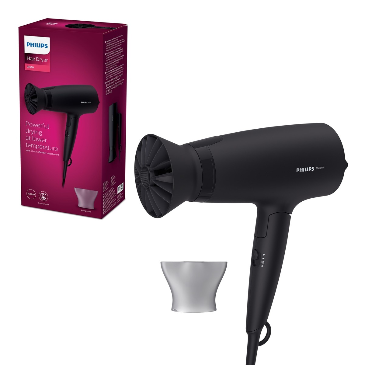 Philips Thermoprotect Hair Dryer (White, 1600W, BHD308)