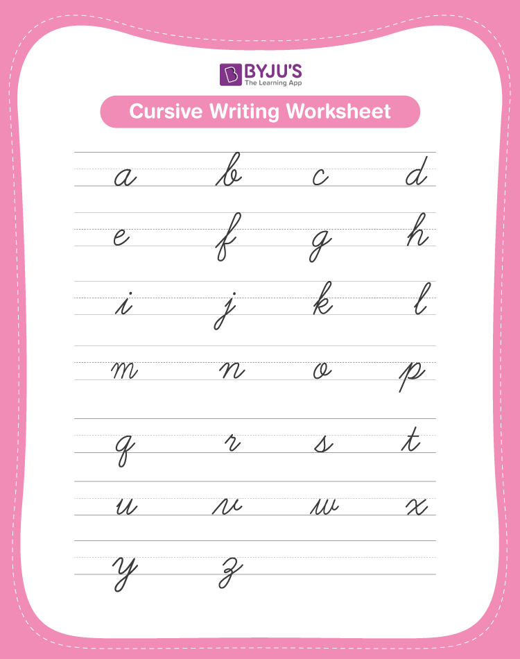 Cursive Handwriting - Small Letters